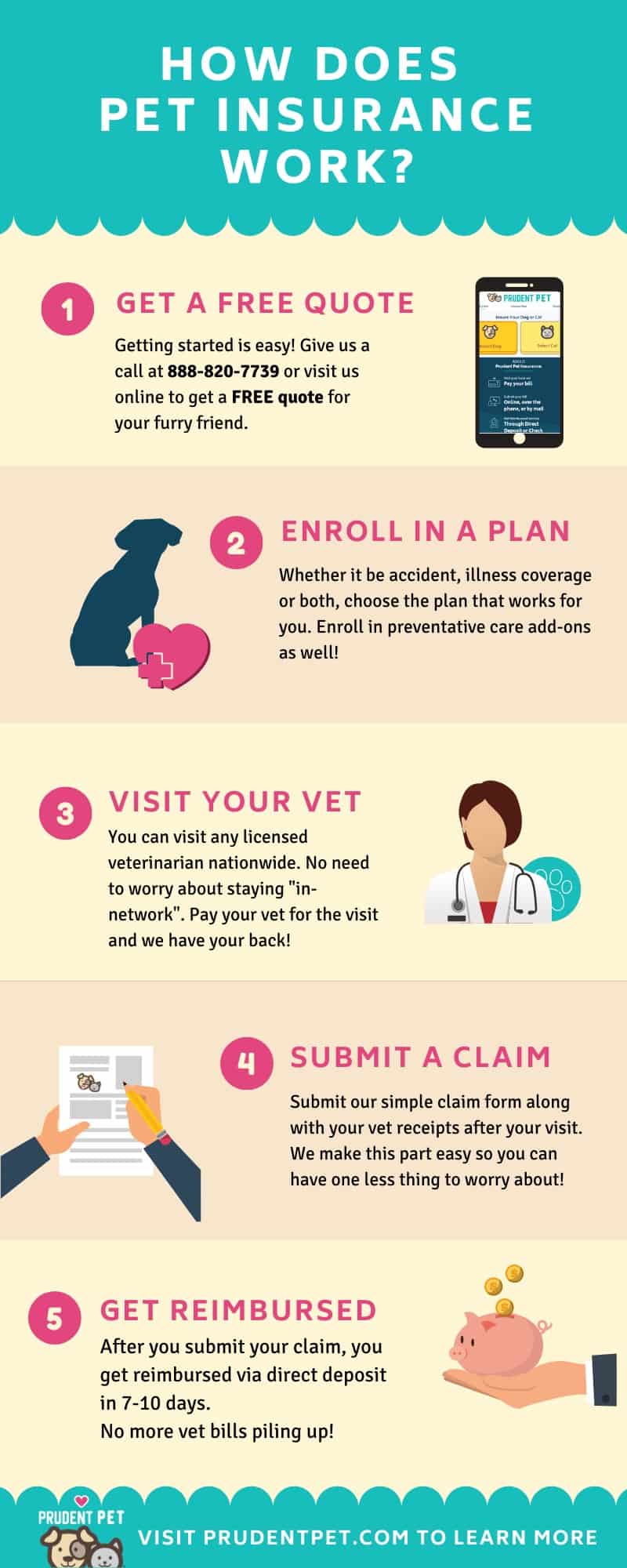 How Does Pet Insurance Work Infographic of how does pet insurance work from Prudent Pet